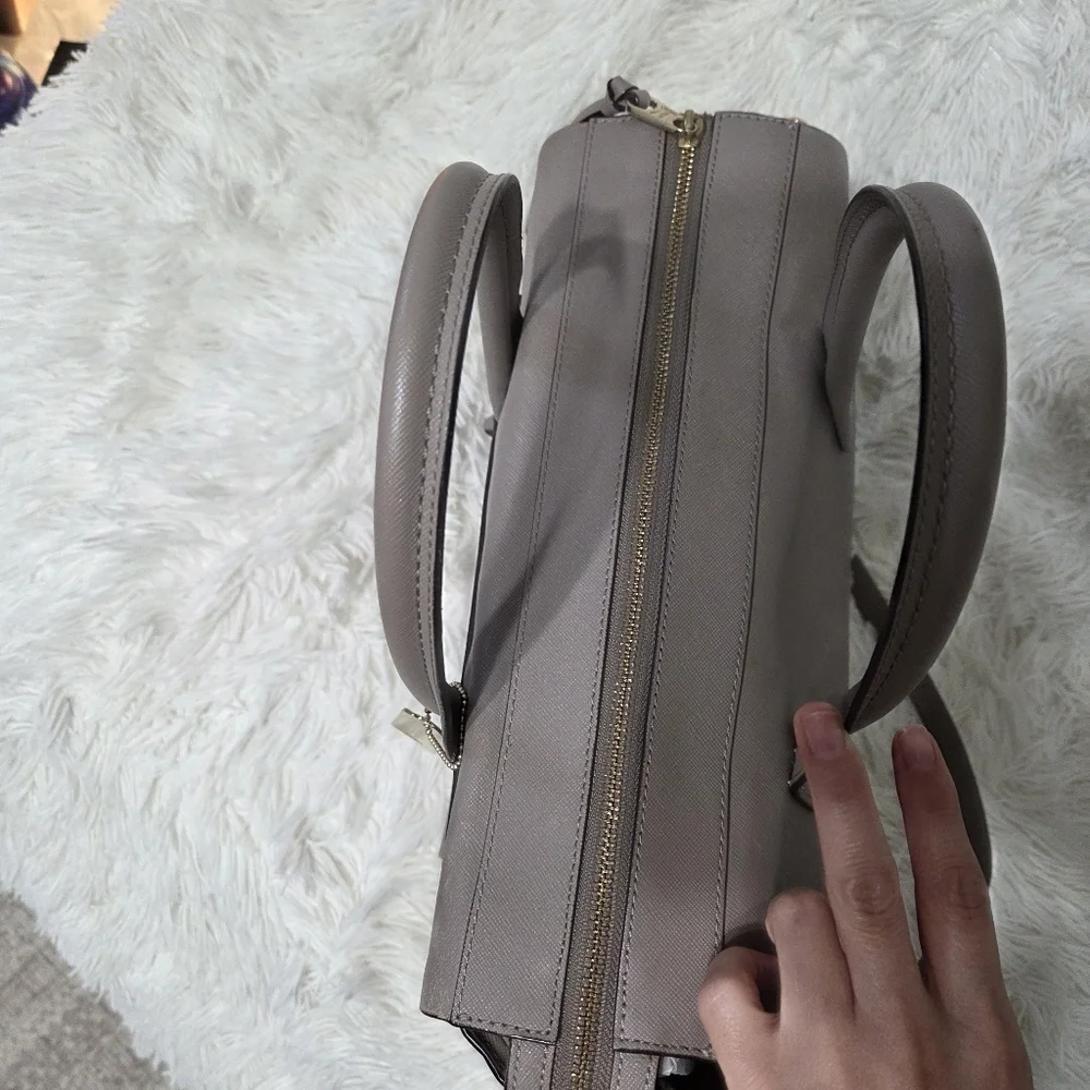 Coach Bleeker Saffiano Riley Carryall Large Crossbody Bag Taupe #30149 - Picture 10 of 16